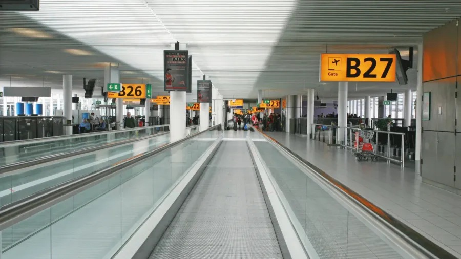 amsterdam  april 14 passengers move around the terminal at