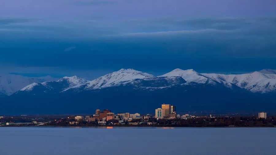 anchorage sunset skyline