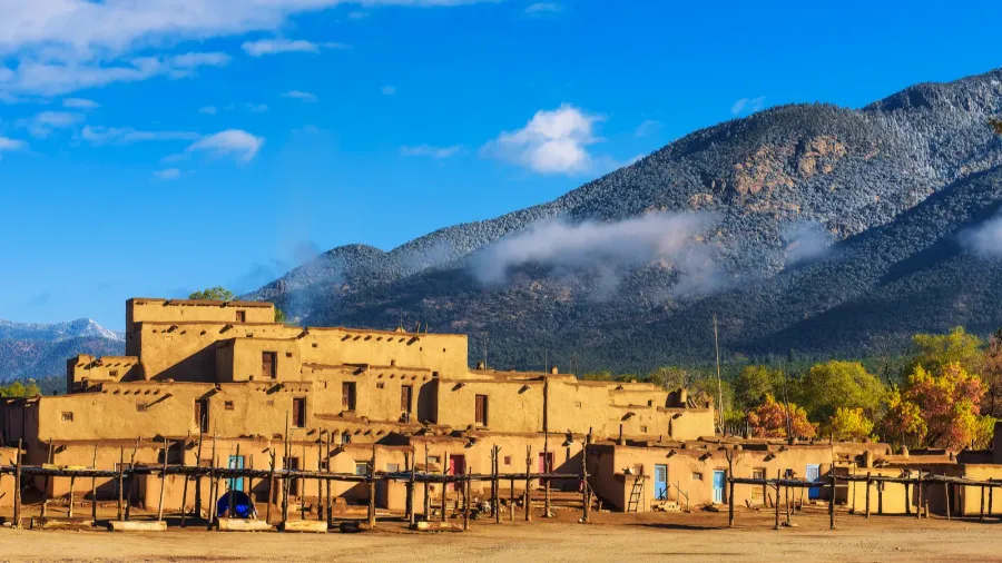 ancient dwellings of taos pueblo new mexico