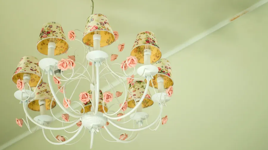 antique chandelier in the room