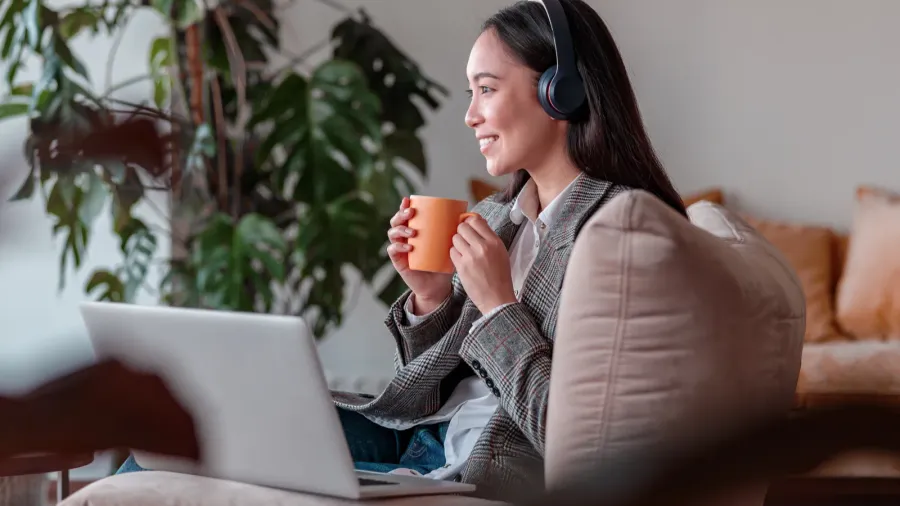asian woman working in office
