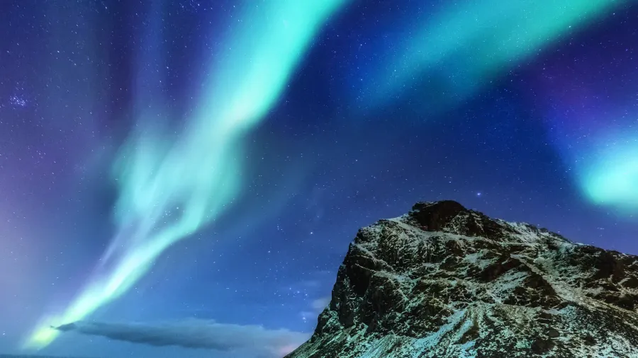 aurora borealis on the lofoten islands norway green northern lights