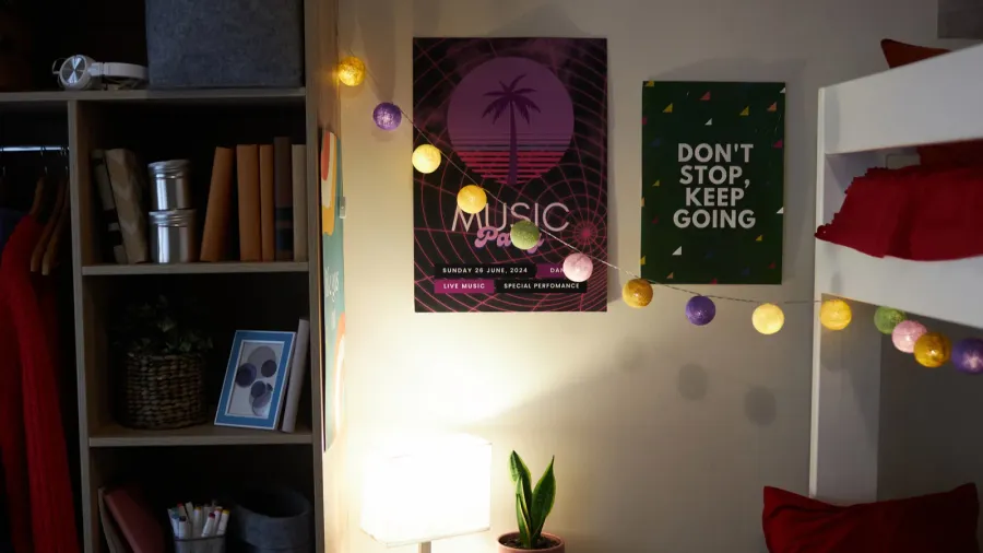 background image of teen room with closet space and fun