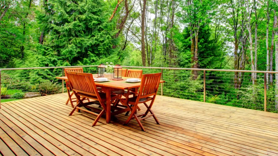 backyard deck overlooking amazing nature landscape