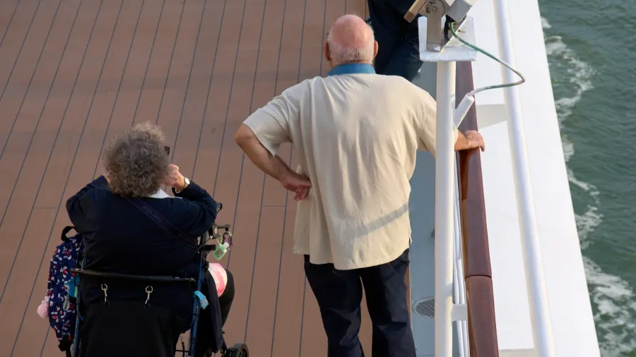 barcelona spain  september 29 2025 an elderly couple watches