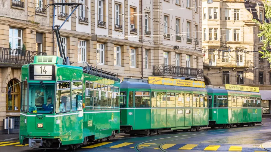 basel switzerland  november 03 be 44 swp tram in