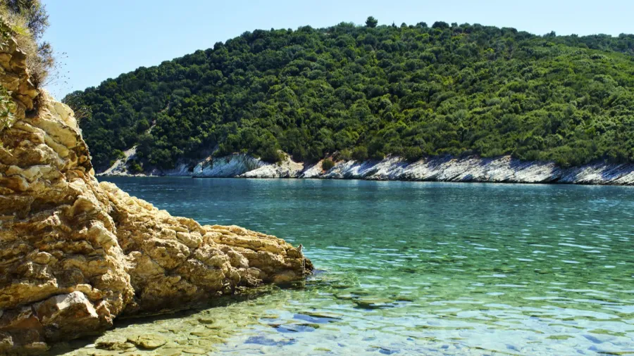 beach in ithaca island greece