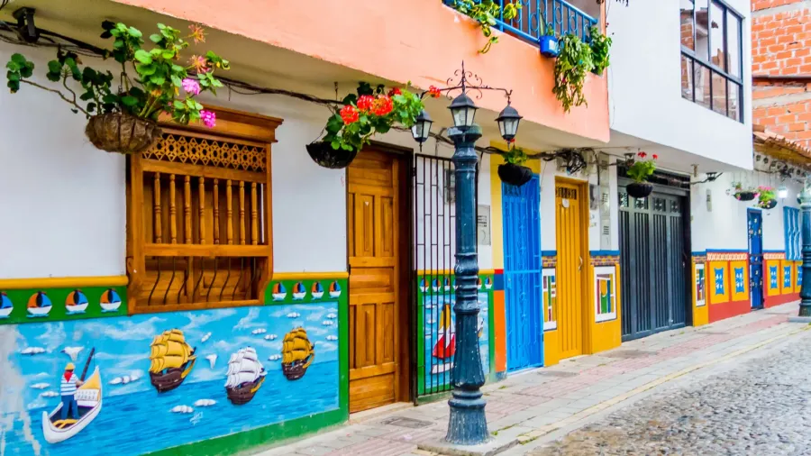 beautiful and colorful streets in guatape known as town of