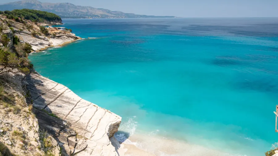 beautiful beach between ksamil and saranda albanian riviera albania