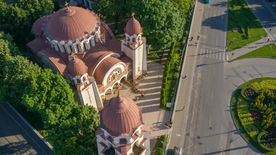beautiful iosefin orthodox church in timisoara romania