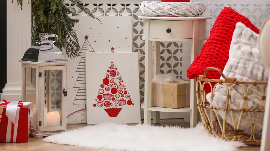 beautiful pictures of christmas tree on floor in decorated room