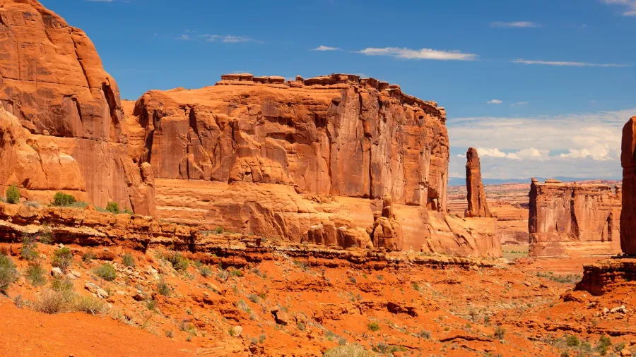 beautiful rock formations in arches national park utah usa