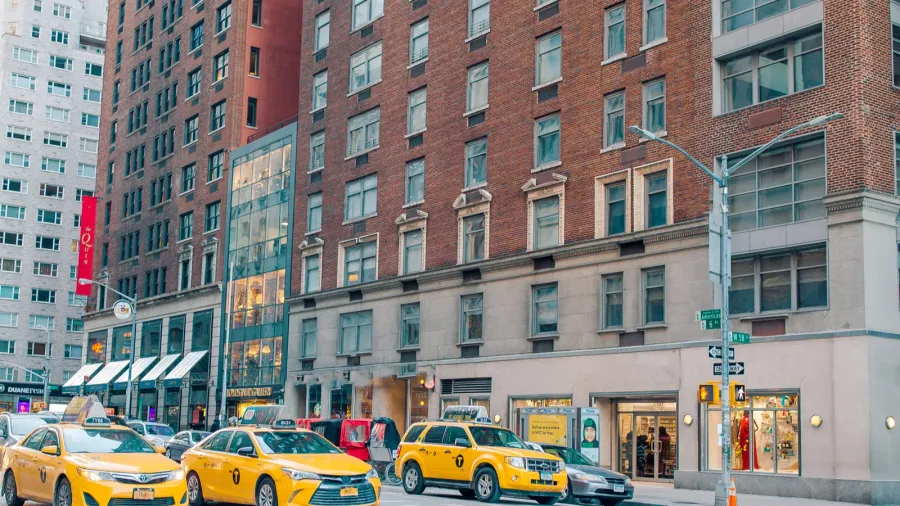 beautiful street of new york city and america january 01th