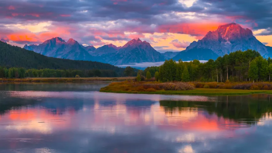 beautiful sunrise in the mountains