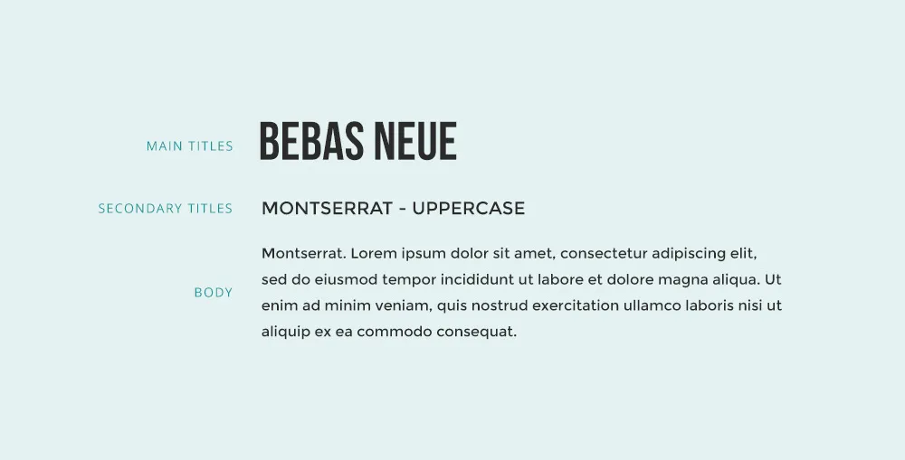 Bebas Neue font combination with Montserrat font.