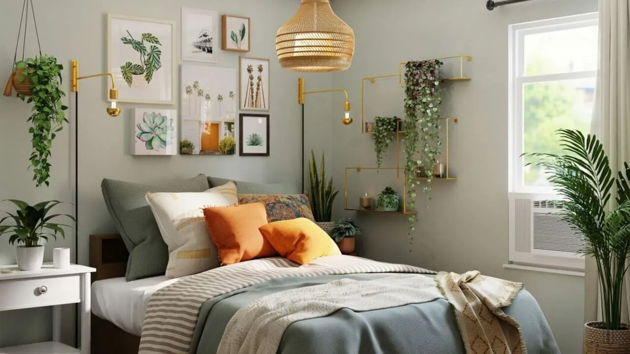 Indoor plants in bedroom