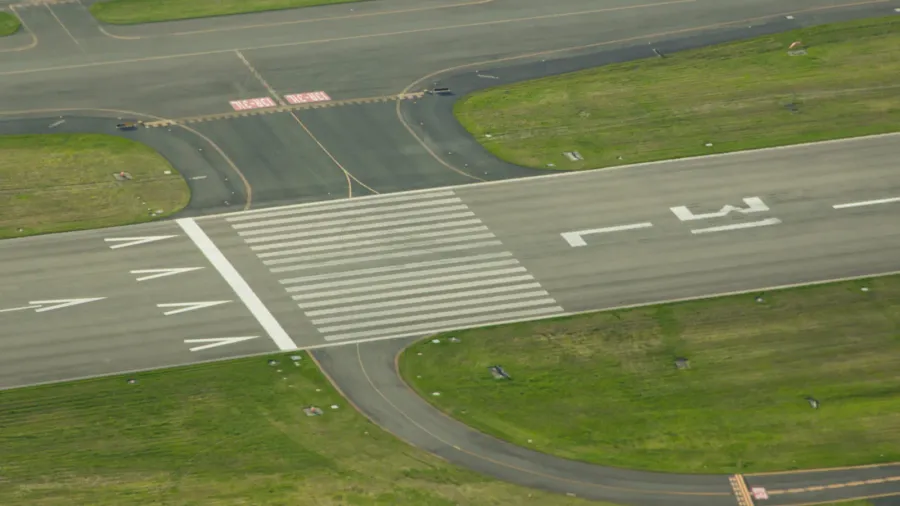 beginning of a runway