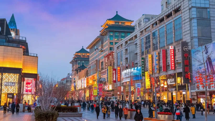 beijing china  jan 9 2020 wangfujing is a shopping
