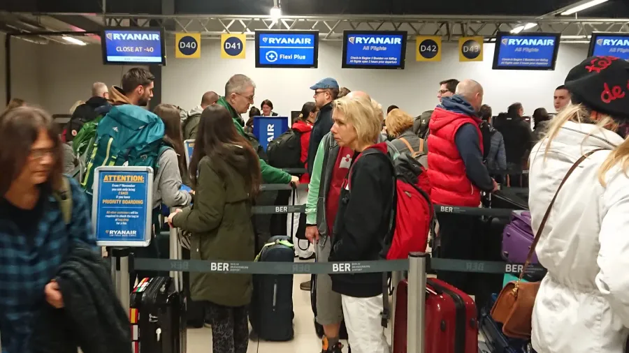 berlin germany  october 30 2018 check in at airport
