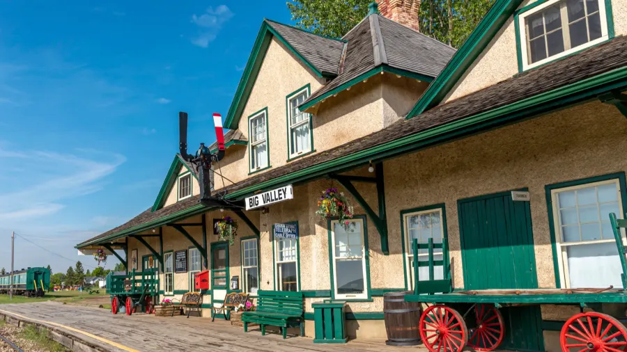 big valley alberta  june 8 2019 old railway station