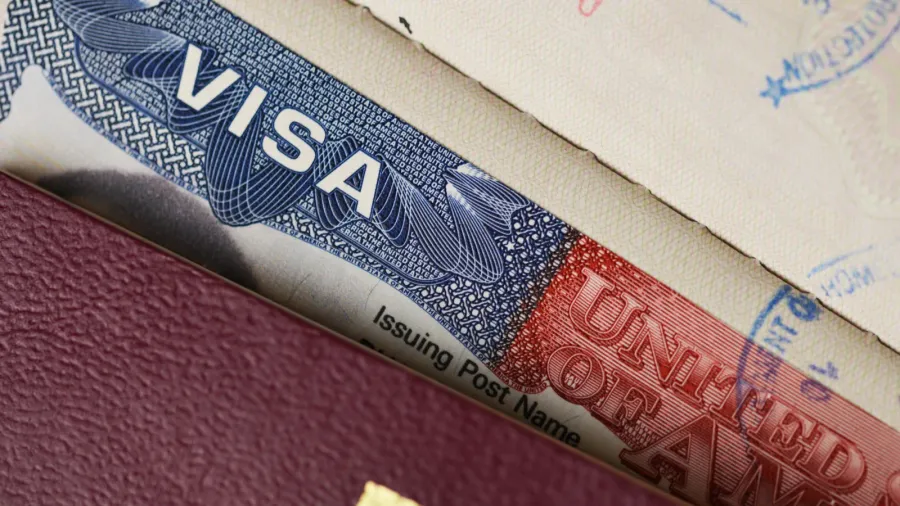 biometric passport with touristic visa stamp for united states