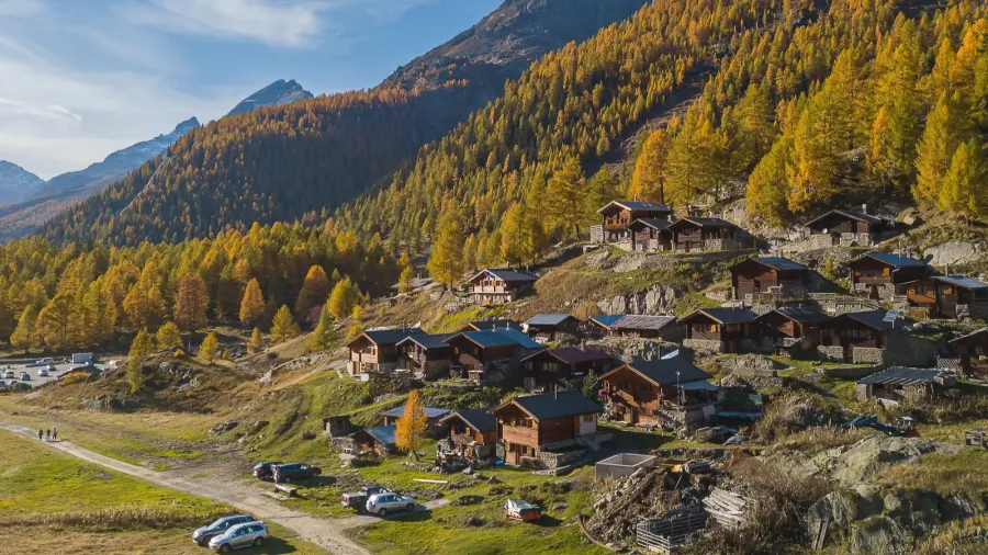 blatten switzerland  october 19 2022 alps village with tradtional