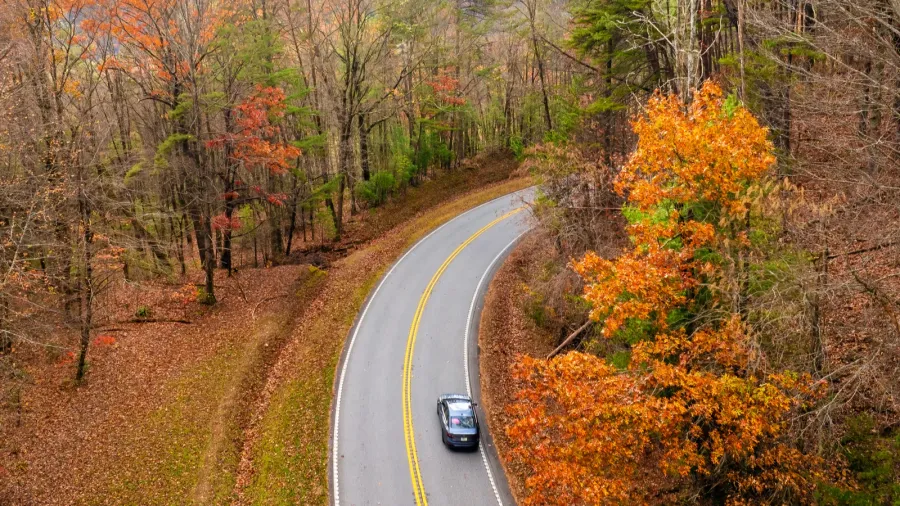 blue ridge parkway in full autumn splendor north carolina mountain
