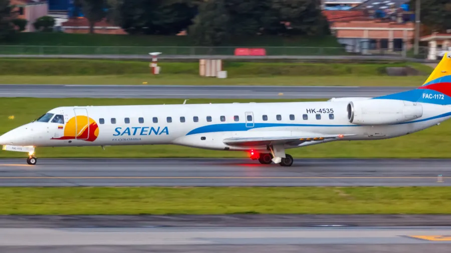 bogota colombia  april 20 2022 satena embraer erj 145