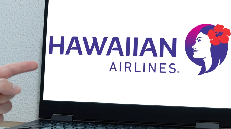 bogota colombia  may 14 2025 laptop with hawaiian airlines