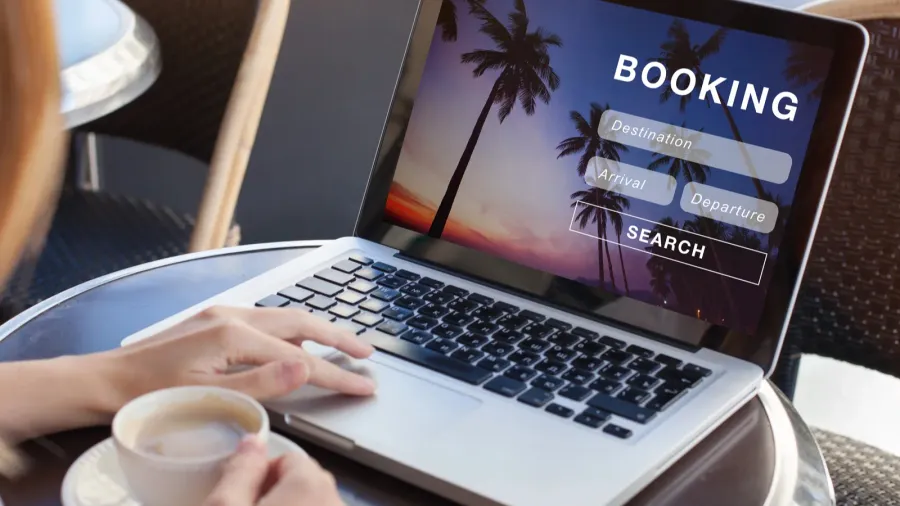booking online concept travel planning