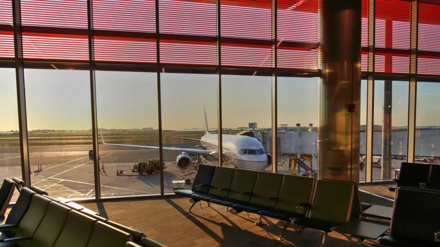 boston airport at sunrise