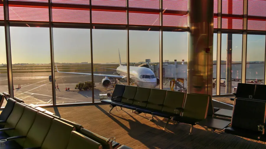 boston airport at sunrise