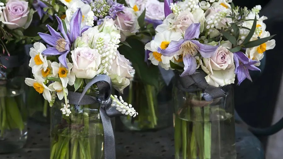 bouquets of white narcissus