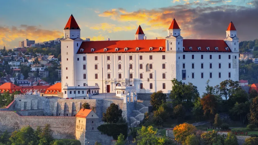 bratislava castle at sunset slovakia