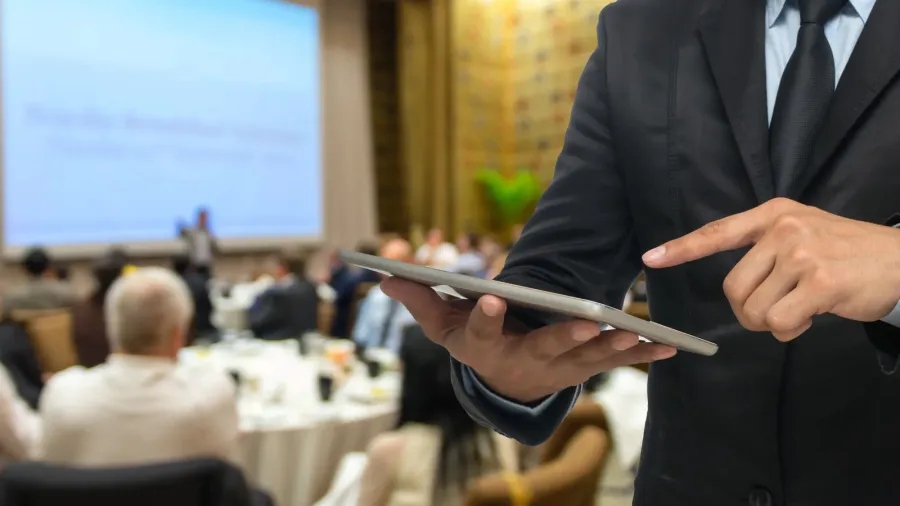 businessman using tablet
