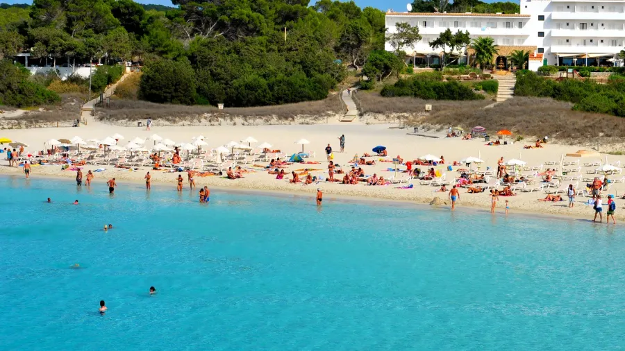 cala saona beach in formentera balearic islands spain