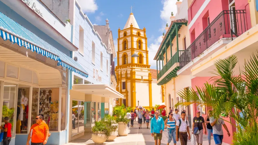 camaguey cuba  september 4 2015 street view of unesco