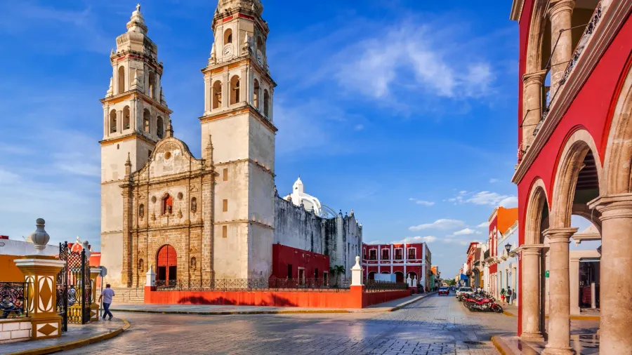 campeche mexico independence plaza in old town of san francisco