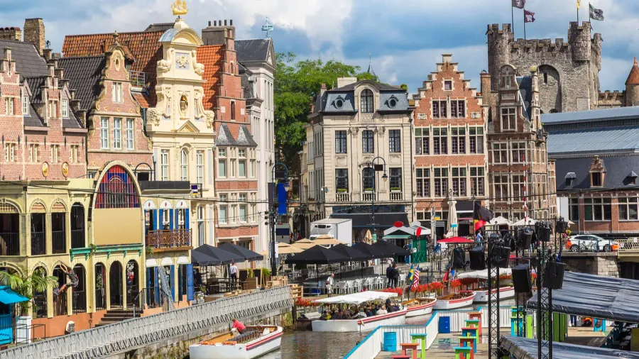 canal in old town in gent