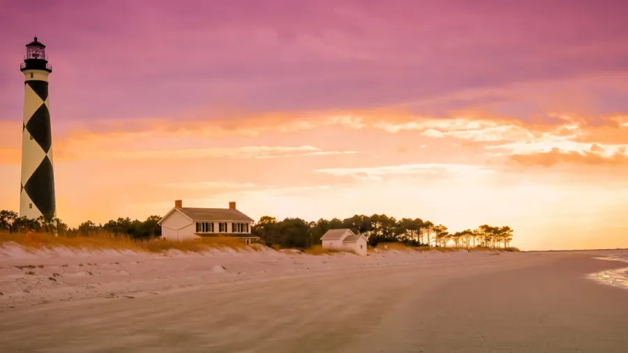 cape lookout at sunset