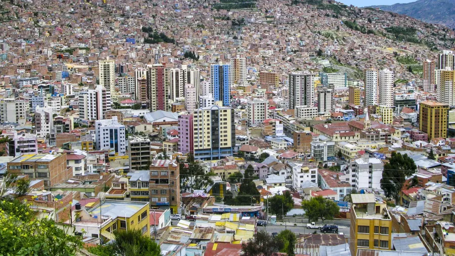 capital of bolivia  la paz  view on the