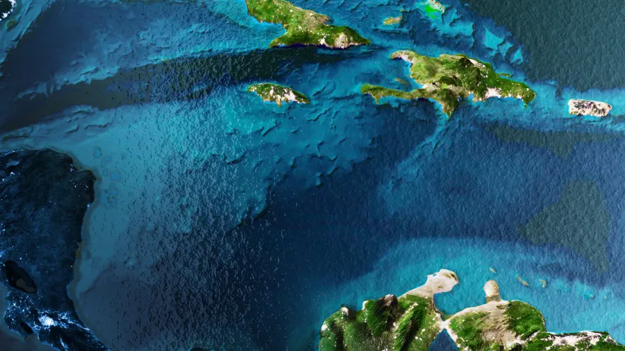 caribbean region space 3d