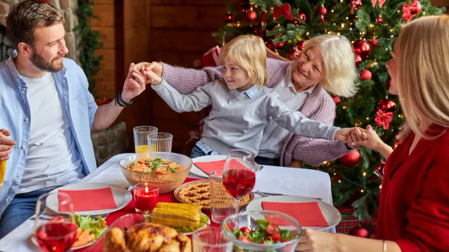 celebration holidays and christmas concept  happy caucasian family having
