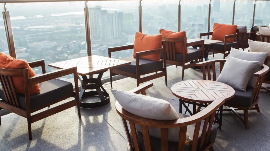 chairs on the scenic view of the city