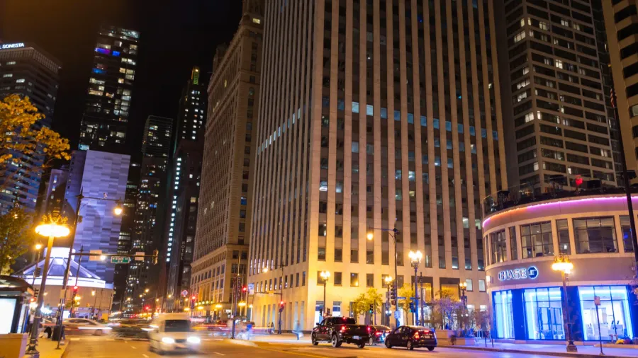 chicago illinois usa  october 21 2024 night city of