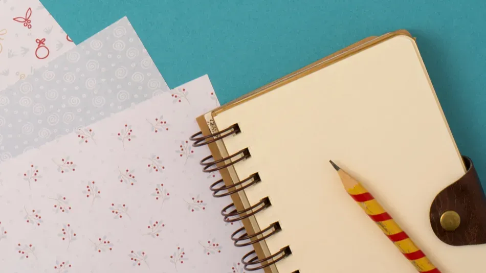 christmas holiday stationery set top view
