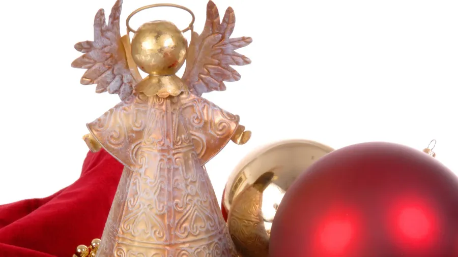 christmas ornaments with angel tree topper