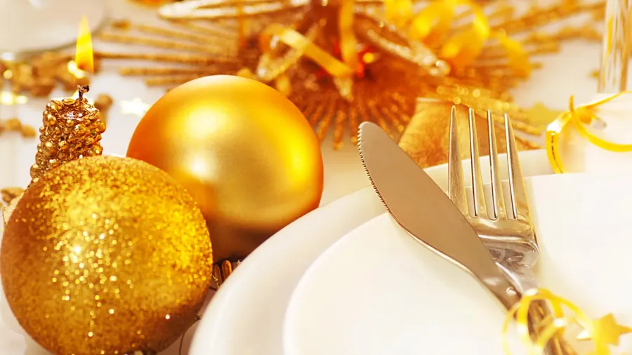 christmas table setting still life