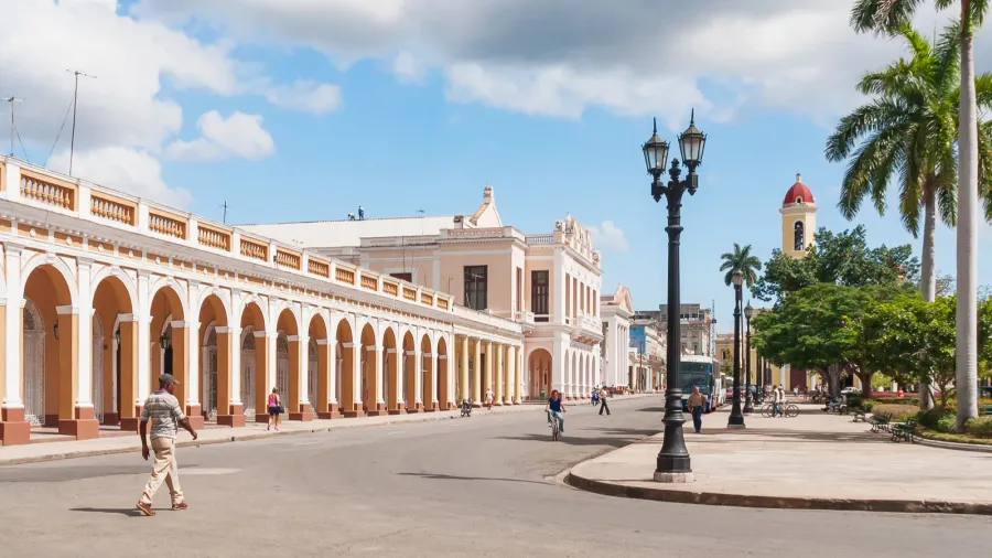 cienfuegos cuba  february 05 2008 central square it is