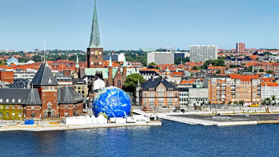 cityscape of aarhus in denmark